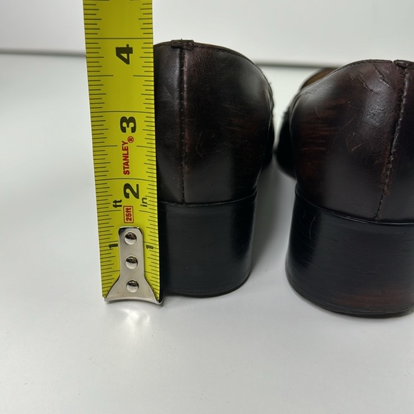 Unisa Classic Brown Two Toned Block Heeled Loafer Shoe - Picture 6 of 10